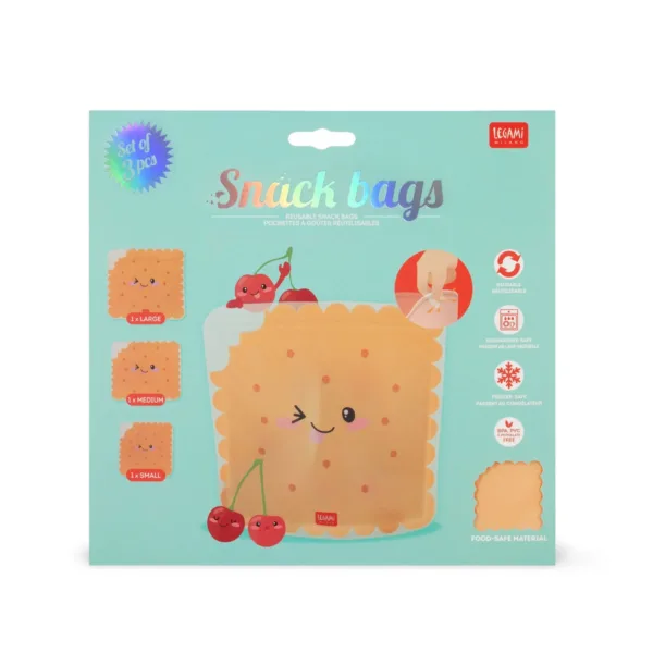 Set de 3 Pochettes pour Aliments - Snack Bags biscuit 3