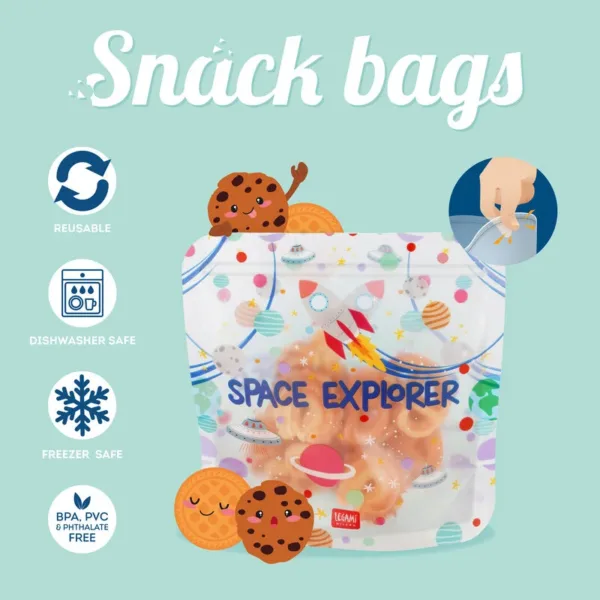 Set de 3 Pochettes pour Aliments - Snack Bags espace 2