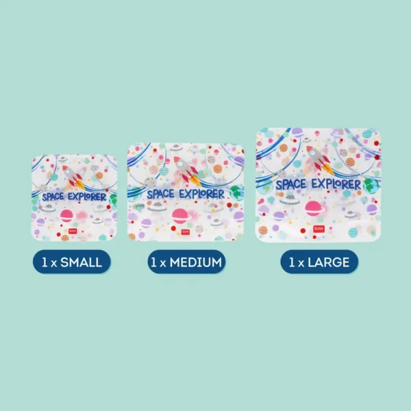 Set de 3 Pochettes pour Aliments - Snack Bags espace 3