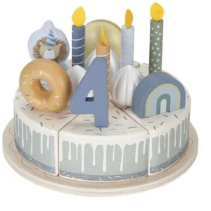 gâteau d'anniversaire en bois bleu little dutch