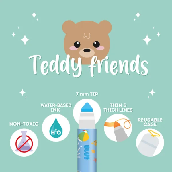 set de 12 feutres teddy friends