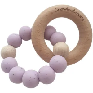 Anneau dentition en bois et perles silicone lilas