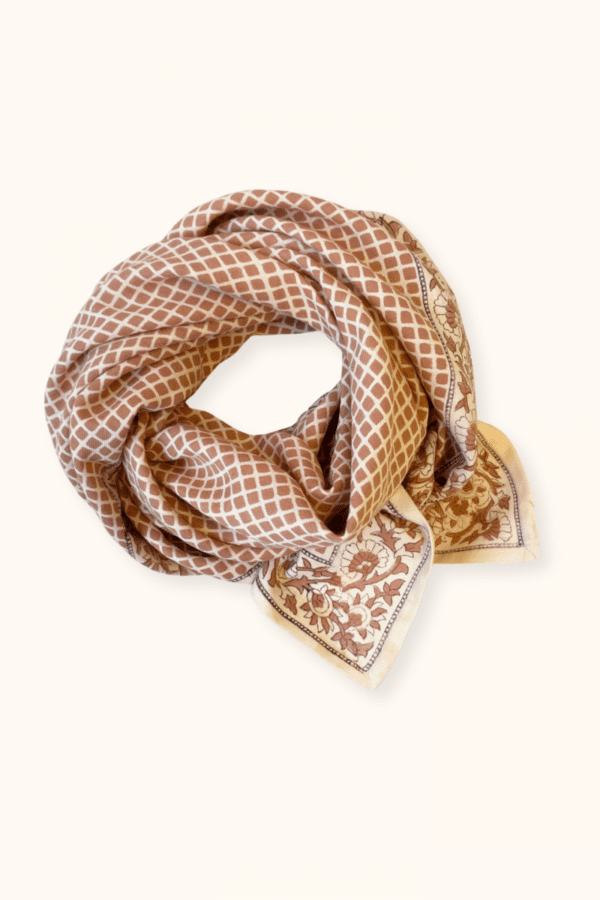 grand foulard latika mosaic terracotta