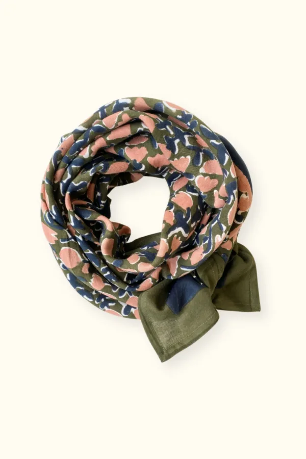 Grand foulard Latika - Tulipe Kaki