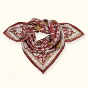 foulard manika coeur bois de rose