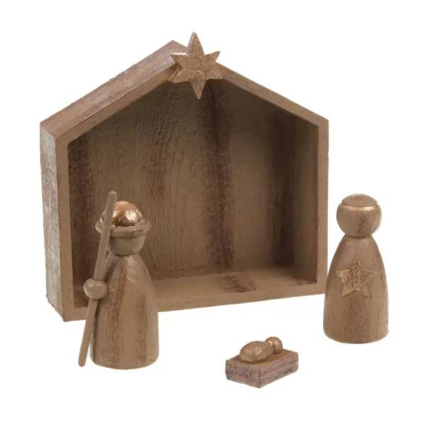 Crèche 3 santons en bois