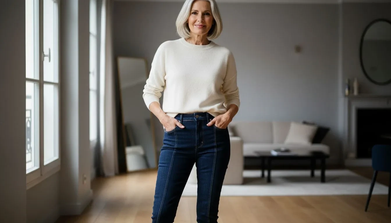 À 62 ans, ce jean taille haute allonge de 8 cm sans retouche