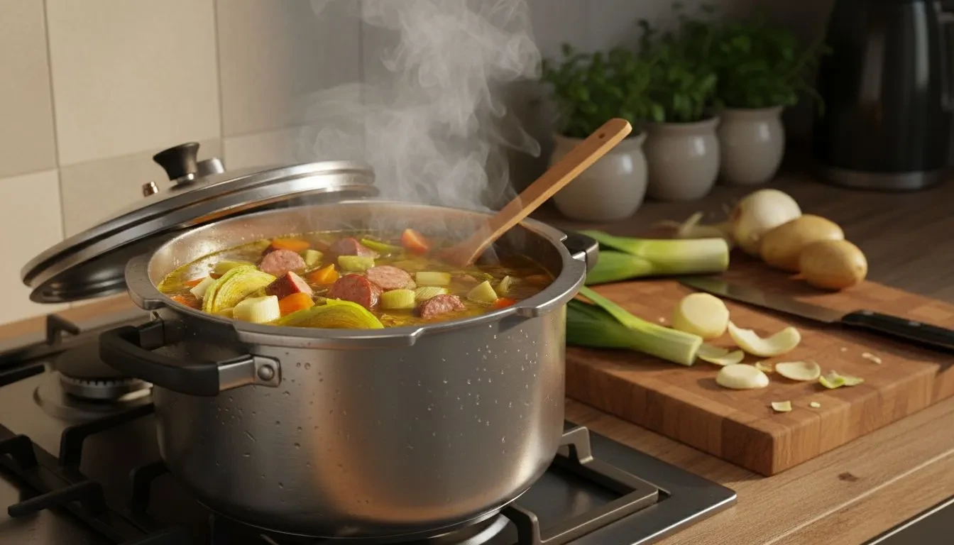 Elle fait cuire sa potée en 1h30 au lieu de 3h15 avec cette méthode