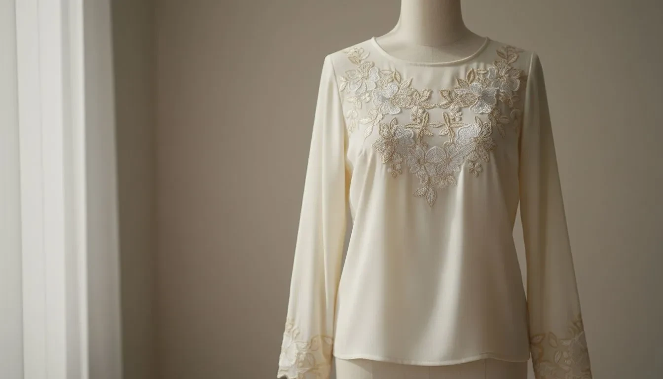 J’ai testé 7 tops brodés : celui à 32€ masque mes bras mieux que les autres
